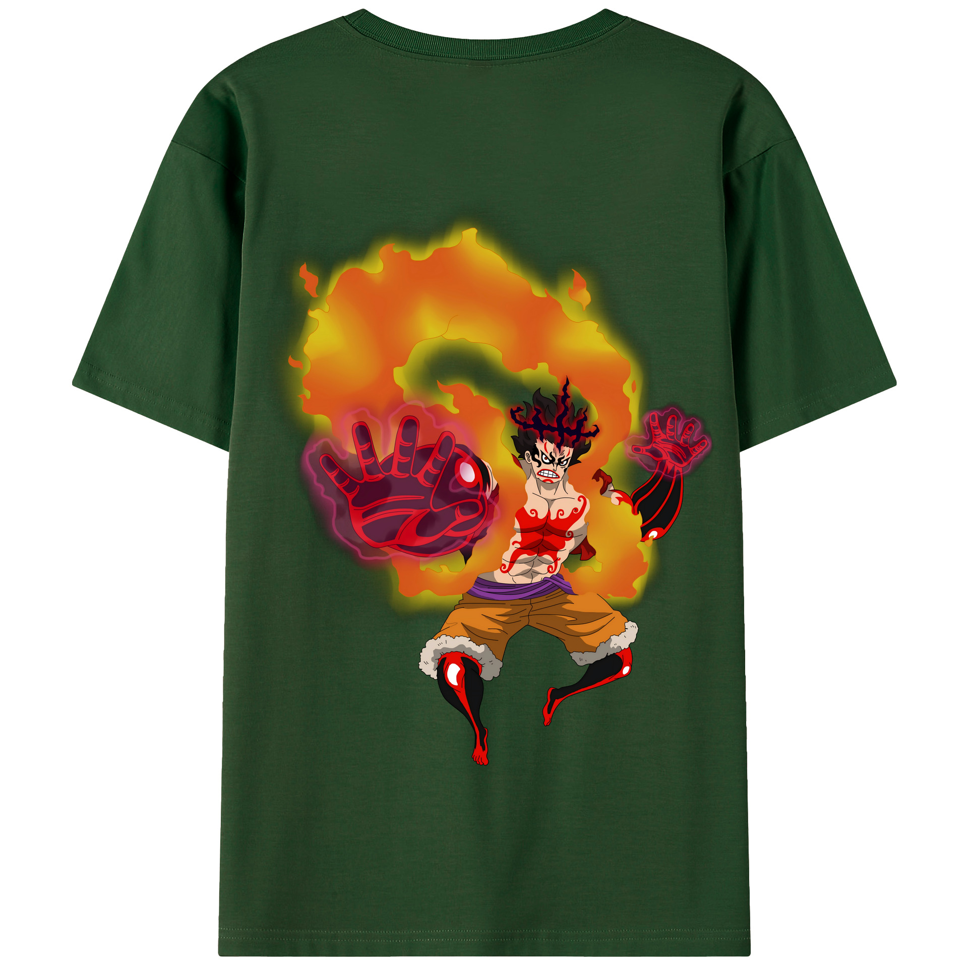 ワンピース モンキー・D・ルフィ ONE PIECE Monkey D. Luffy 綿100％半袖Tシャツ（背面プリント）